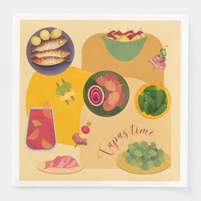 Serviette En Papier Heure des tapas (Devant)