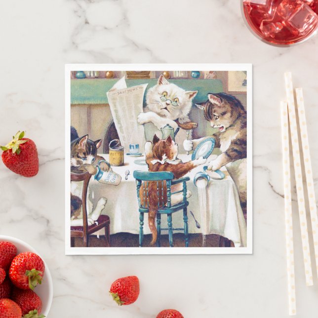 Serviette En Papier Heure du petit-déjeuner de chat, Louis Wain (En situation)
