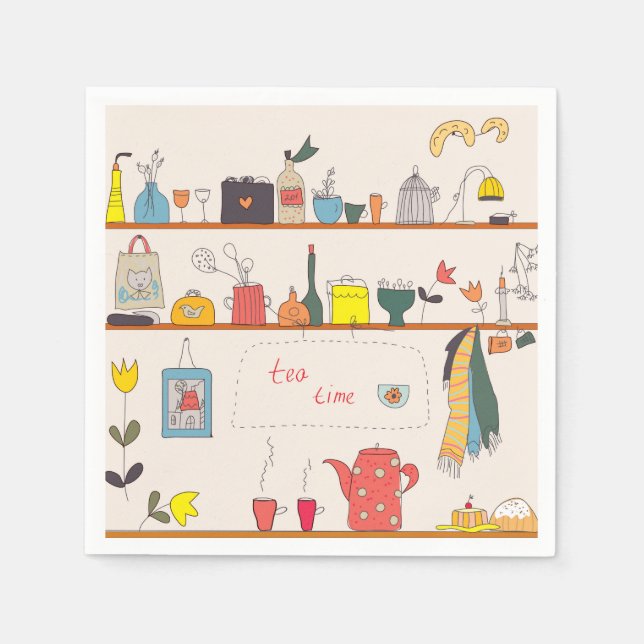 Serviette En Papier Heure du thé de cuisine (Devant)