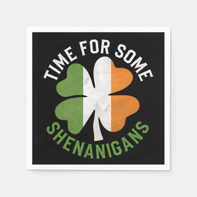 Serviette En Papier Heure pour certains Shenanigans Clover St Patrick' (Devant)
