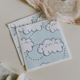 Serviette En Papier Heure Vol Avion Nuages Anniversaire