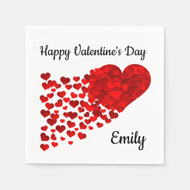 Serviette En Papier Heureuse Sainte-Valentin (Devant)