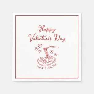 Serviette En Papier Heureuse Sainte-Valentin simple qui est plus rouge