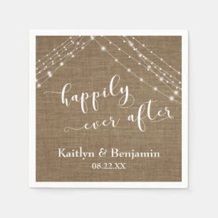Serviette En Papier Heureusement toujours après avec Burlap & White Li