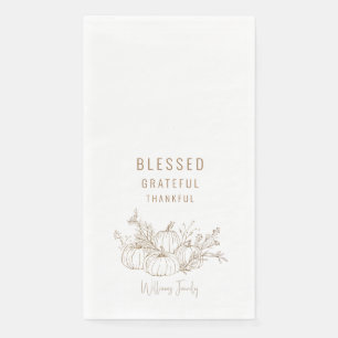 Serviette En Papier Heureux Citrouille Whie Holiday