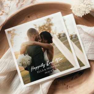 Serviette En Papier Heureux Jamais après le Mariage photo