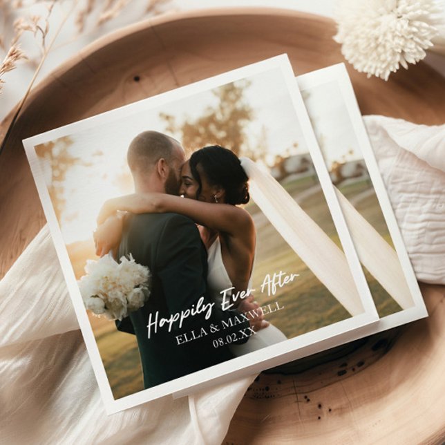 Serviette En Papier Heureux Jamais après le Mariage photo (Créateur téléchargé)