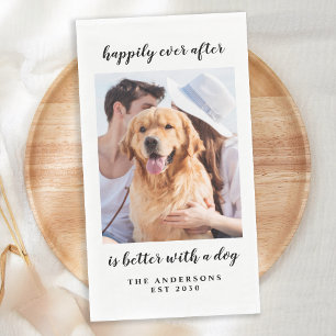 Serviette En Papier Heureux Jamais après Mariage photo personnalisé se