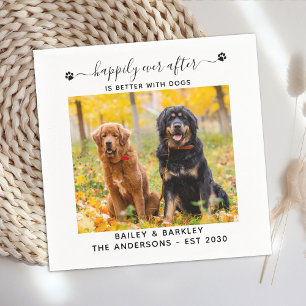 Serviette En Papier Heureux Jamais Après Mieux Avec Chiens Mariage Ani