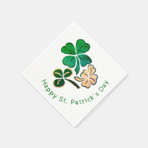 Serviette En Papier Heureux Shamrock Clover Joyeux Saint Patrick's day