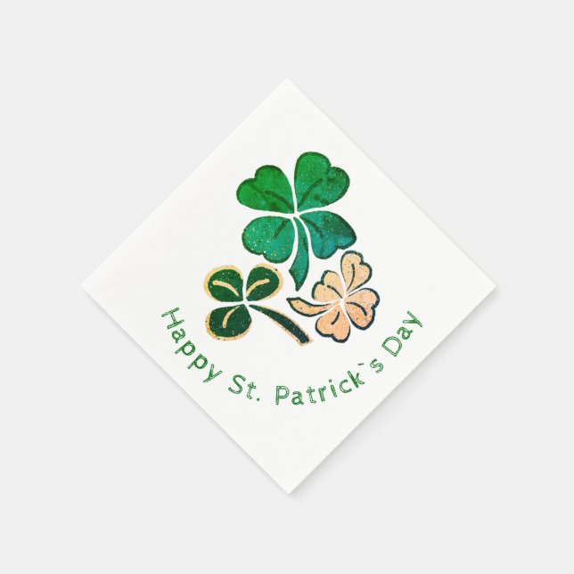 Serviette En Papier Heureux Shamrock Clover Joyeux Saint Patrick's day (Coin)