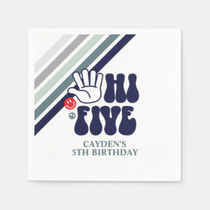 Serviette En Papier HI FIVE Rayure rétro