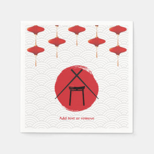 Serviette En Papier Hibachi Thème Anniversaire Fête Chef privé Japonai