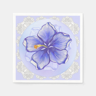 Serviette En Papier Hibiscus & dentelle BLEU