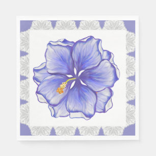 Serviette En Papier Hibiscus & dentelle BLEU