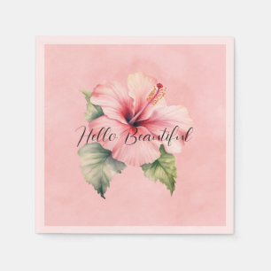 Serviette En Papier Hibiscus rose tropical