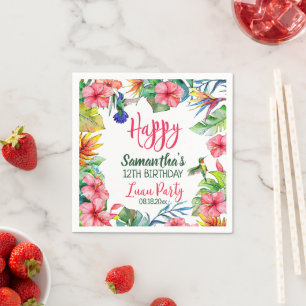 Serviette En Papier Hibiscus tropical Luau Hawaiian Birthday Party