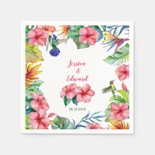 Serviette En Papier Hibiscus tropical Mariage hawaïen