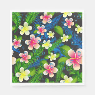 Serviette En Papier Hibiscus Tropical Serviettes Roses Et Jaunes