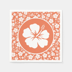 Serviette En Papier Hibiscus tropical sur la Pêche