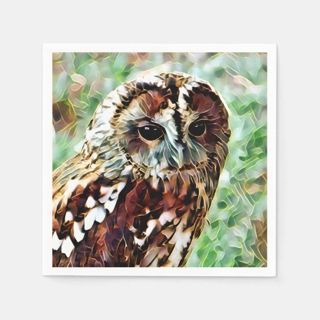 SERVIETTE EN PAPIER HIBOU (Devant)