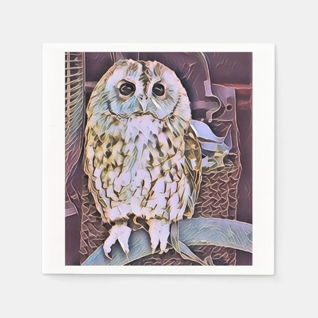 SERVIETTE EN PAPIER HIBOU (Devant)