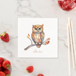 Serviette En Papier Hibou Personnalisé