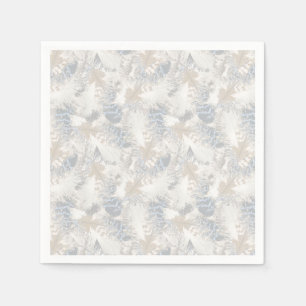 Serviette En Papier hibou Plumes, gris, beige et bleu, oiseau, léger,