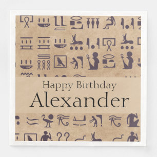 Serviette En Papier Hiéroglyphes égyptiens anciens Art sur parchemin