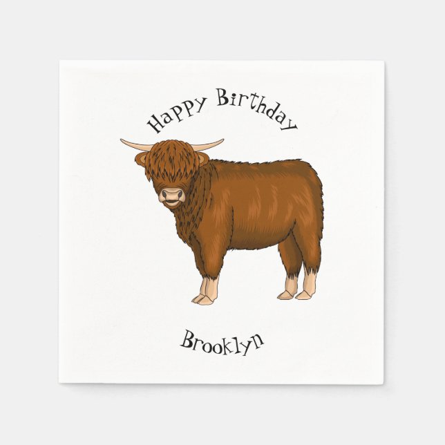 Serviette En Papier Highland cow (Devant)