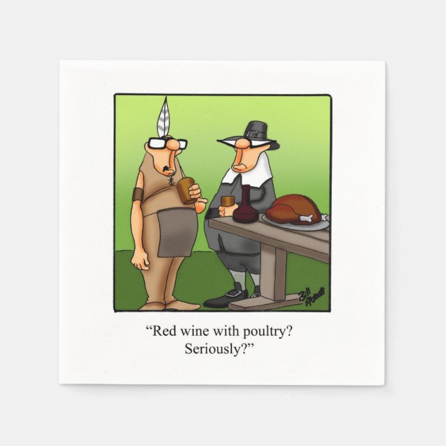 Serviette En Papier Hilarious Thanksgiving Dinner Napkins (Devant)