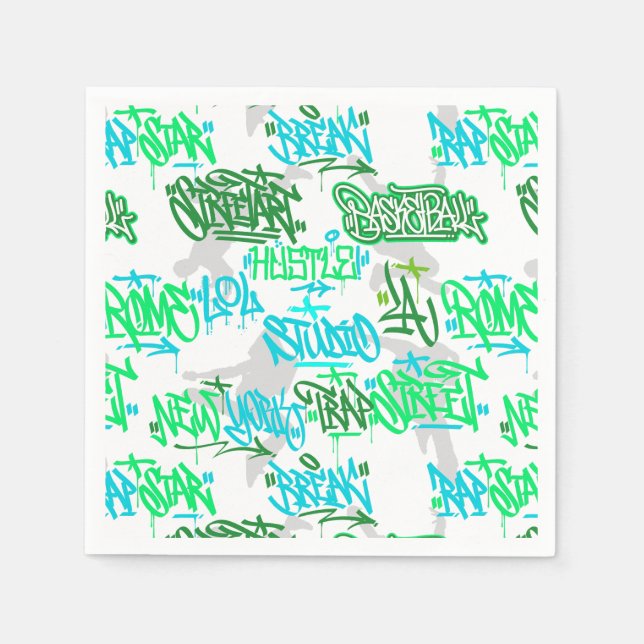 Serviette En Papier Hip hop Street Arts Motif (Devant)