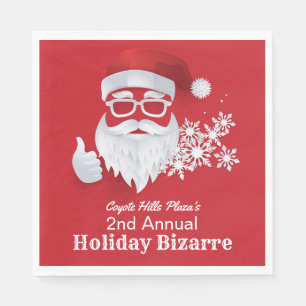 Serviette En Papier Hip Santa Claus Papercut sur Red Christmas Event
