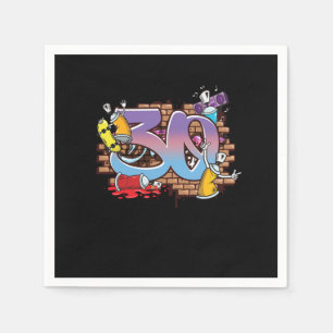 Serviette En Papier Hiphop Dancer Graffiti Artiste Typographie 30ème B