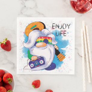 Serviette En Papier Hippie Gnome : Profitez de la vie