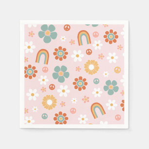 Serviette En Papier Hippie Rainbow Super Anniversaire