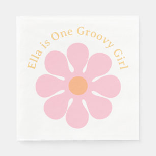 Serviette En Papier Hippie Super Fleur Retro 60s Anniversaire