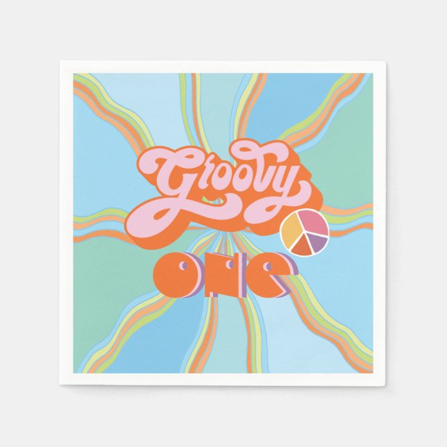 Serviette En Papier Hippie Super un anniversaire (Devant)