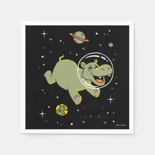 Serviette En Papier Hippo Animaux Dans L'Espace