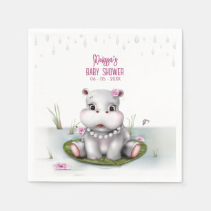 Serviette En Papier Hippo River Adventure Girl Baby shower
