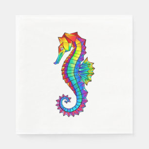 Serviette En Papier Hippocampe polygonal arc-en-ciel
