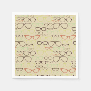 Serviette En Papier Hipster rétro Eyeglass