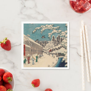 Serviette En Papier Hiroshige hiver paysage Japon pays