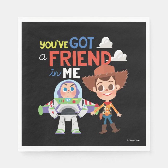 Serviette En Papier Histoire du jouet | Caricature Buzz et Woody (Devant)