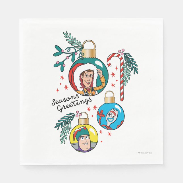 Serviette En Papier Histoire du jouet | JOYEUSES FÊTES (Devant)