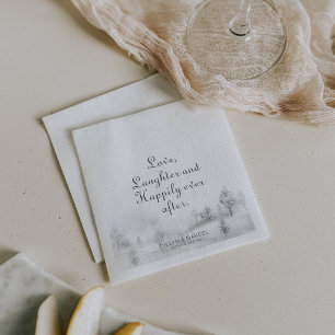 Serviette En Papier Hiver Amour rire et heureux toujours après