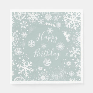 Serviette En Papier Hiver Anniversaire Papier Napkins Joyeux Anniversa