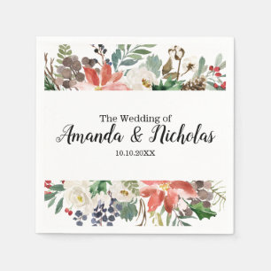 Serviette En Papier Hiver mystique mariage personnalisé