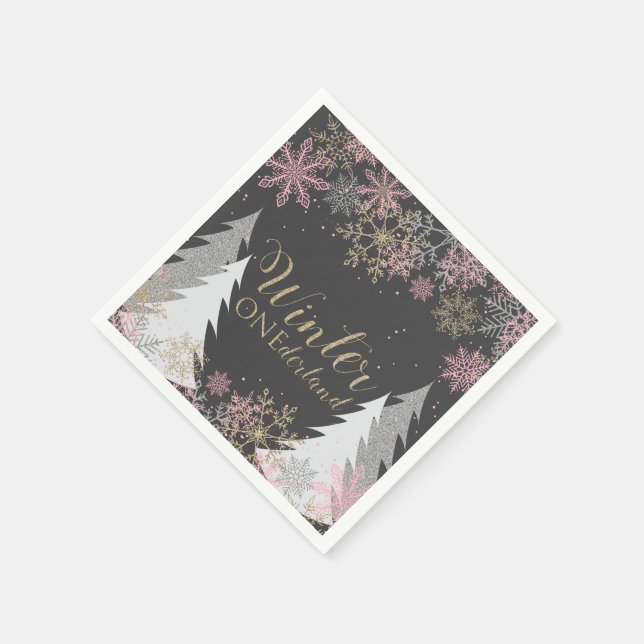 Serviette En Papier Hiver Onederland Party Naples premier anniversaire (Coin)