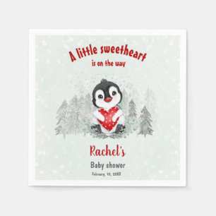 Serviette En Papier Hiver Penguin Valentines Baby shower garçon